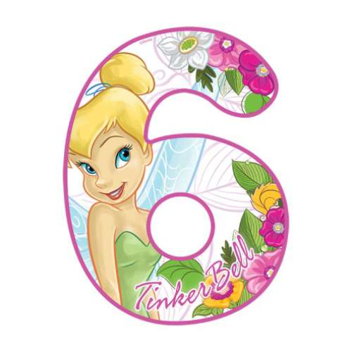 Tinkerbell Number 6 Edible Icing Image - Click Image to Close